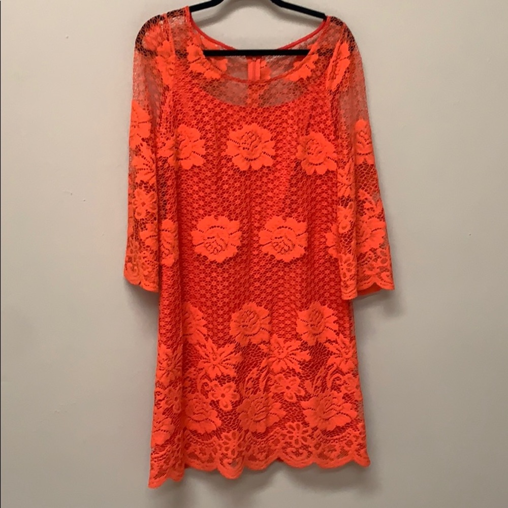 Lace overlay dress